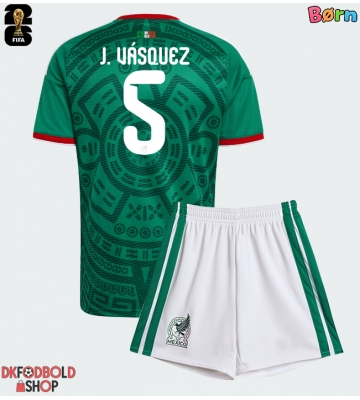 Mexico Johan Vasquez #5 Hjemmebanesæt Børn VM 2026 Kort ærmer (+ korte bukser)